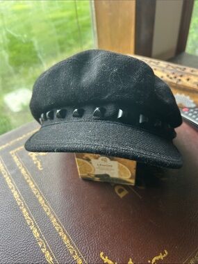 Vintage Juicy Couture: Black Studded Baker Boy Cap